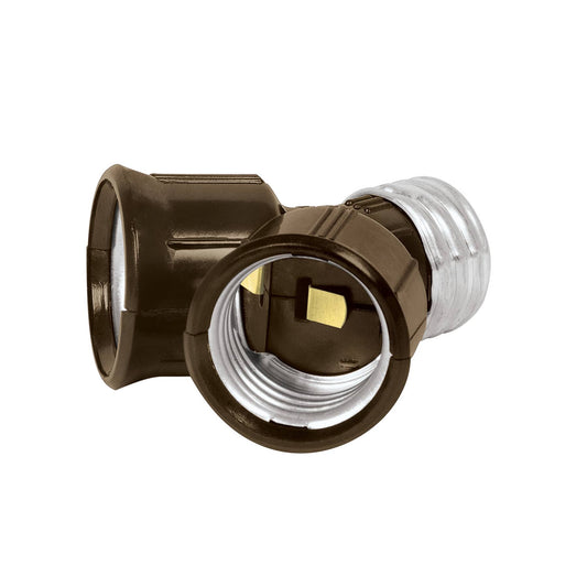 Portalámpara de baquelita, doble entrada, Volteck Caja con 10, 46539