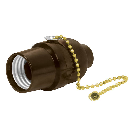 Portalámpara de baquelita, con interruptor de cadena,Volteck Caja con 10, 46533