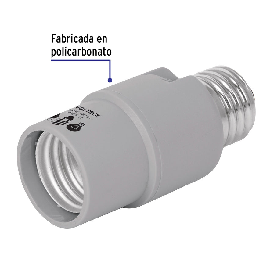 Portalámpara con sensor de luz, Volteck Caja con 4, 46534