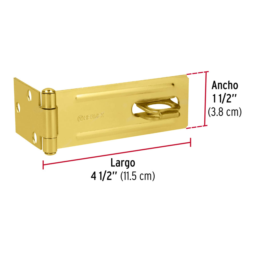 Portacandado de acero latonado 4-1/2', Hermex Caja con 6, 43745