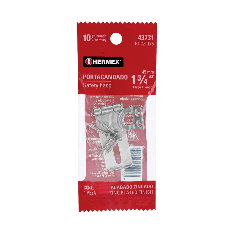 Portacandado de acero zincado 1-3/4', Hermex Caja con 6, 43731