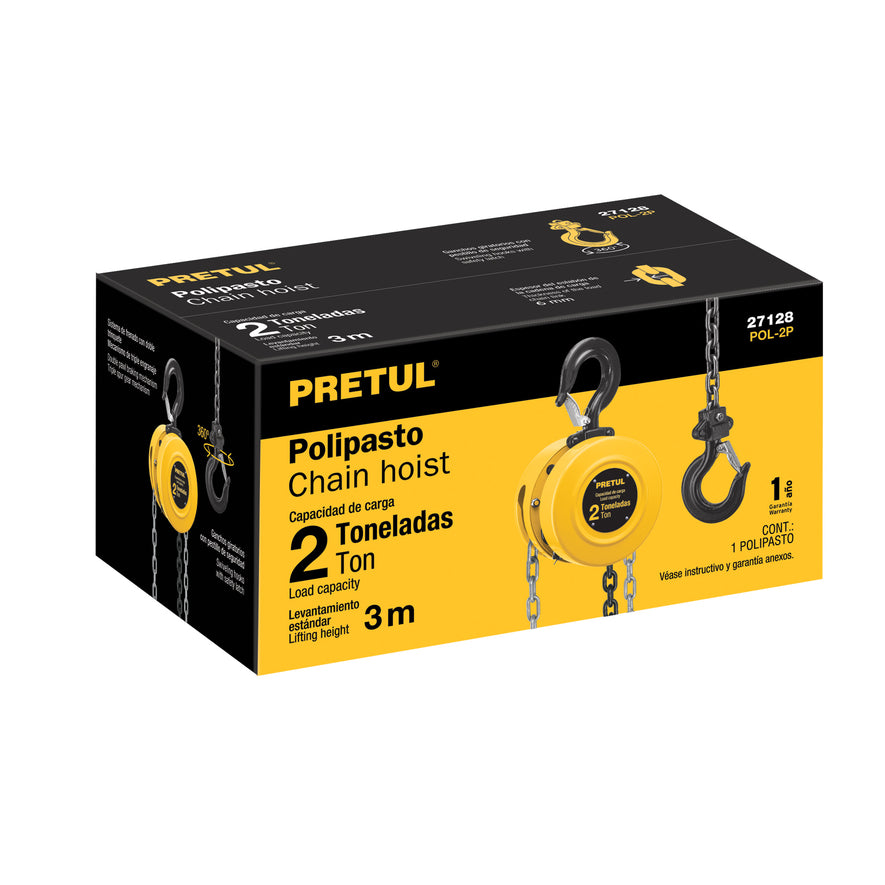 Polipasto de cadena de 2 ton, Pretul, 27128