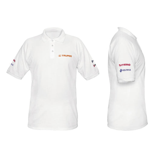 Playera polo para hombre, blanca, EG, Truper, 60452