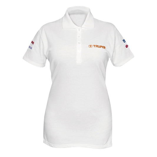Playera polo para mujer, blanca, M, Truper, 60467