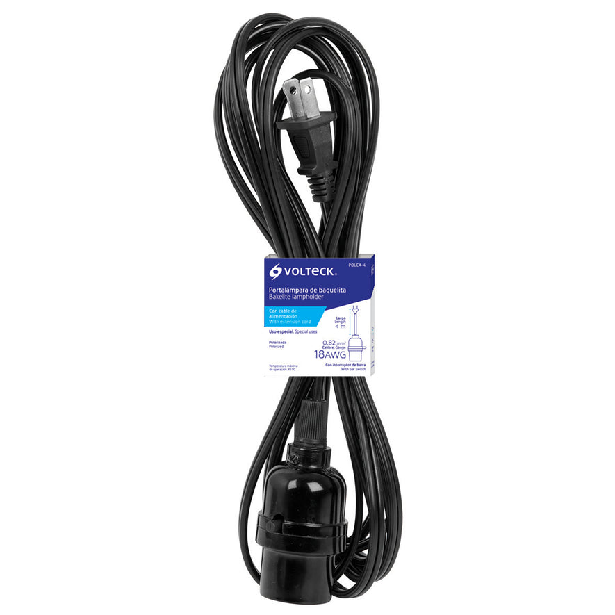 Portalámparas con cable de 4 m, Volteck Caja con 6, 47142