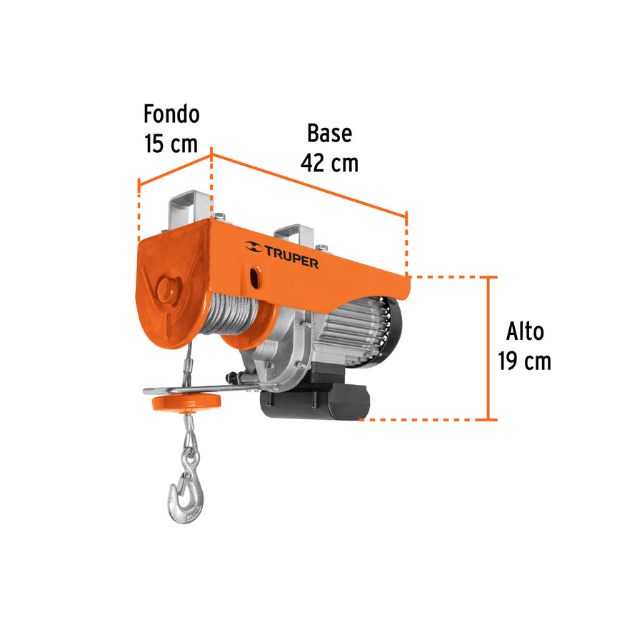 Polipasto eléctrico de 800 kg, Truper, 16847