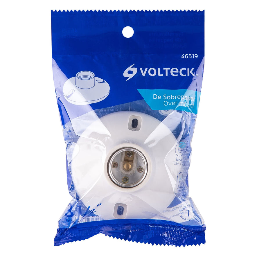 Portalámpara de baquelita, 3-1/2', Volteck Caja con 10, 46519