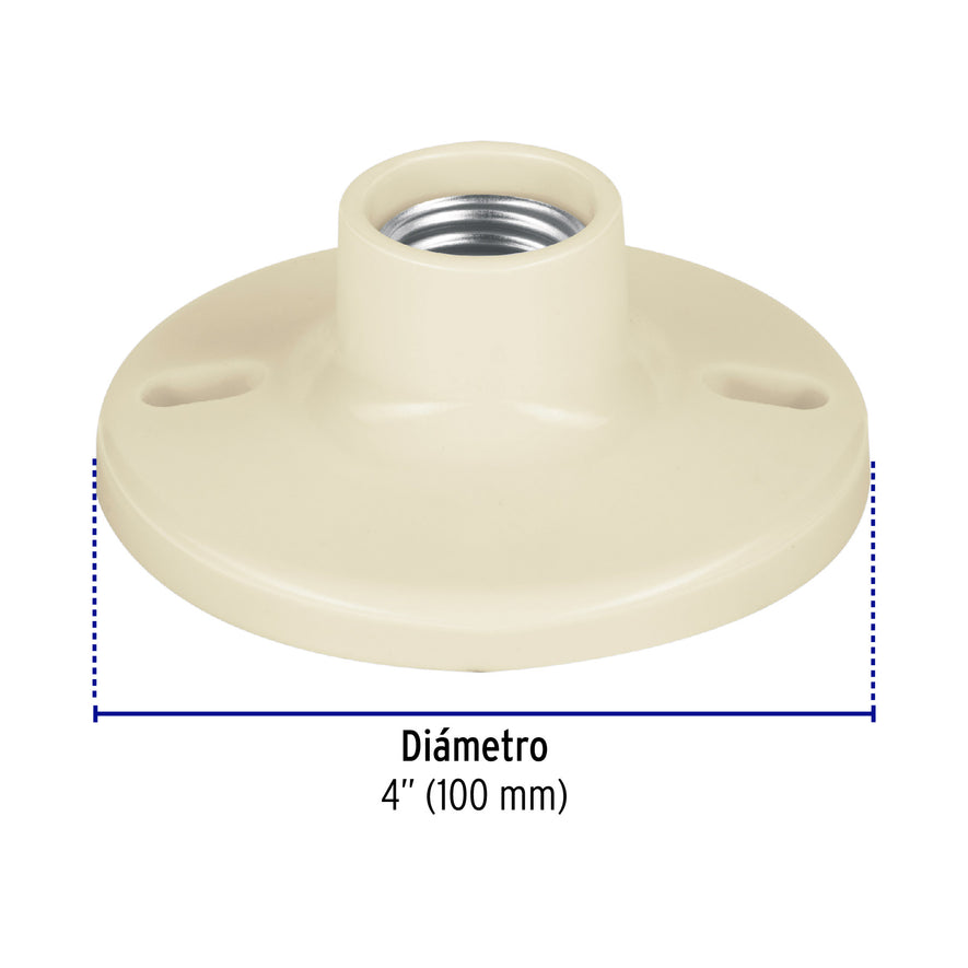 Portalámpara 4' de baquelita, Volteck Caja con 10, 46520
