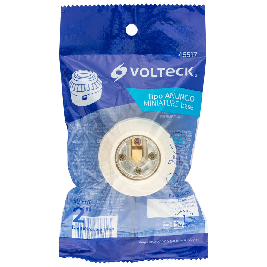 Portalámpara de baquelita, tipo anuncio, Volteck Caja con 10, 46517