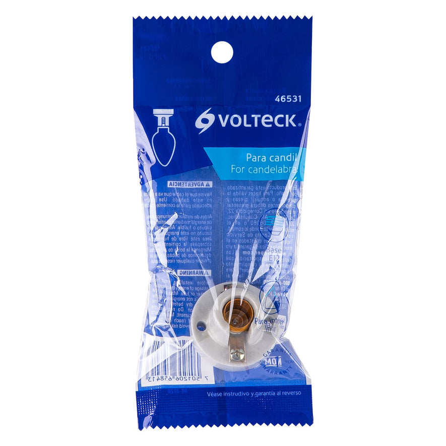 Portalámpara de porcelana para candil, Volteck Caja con 20, 46531