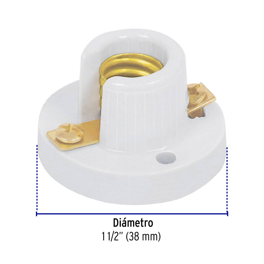 Portalámpara de porcelana para candil, Volteck Caja con 20, 46531