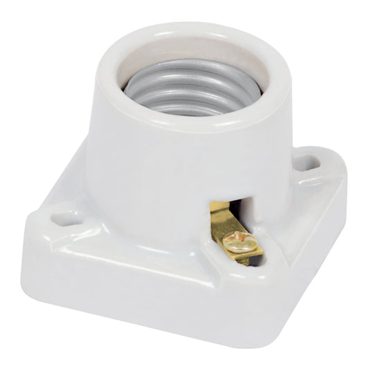 Portalámpara de porcelana, cuadrado, Volteck Caja con 10, 46522