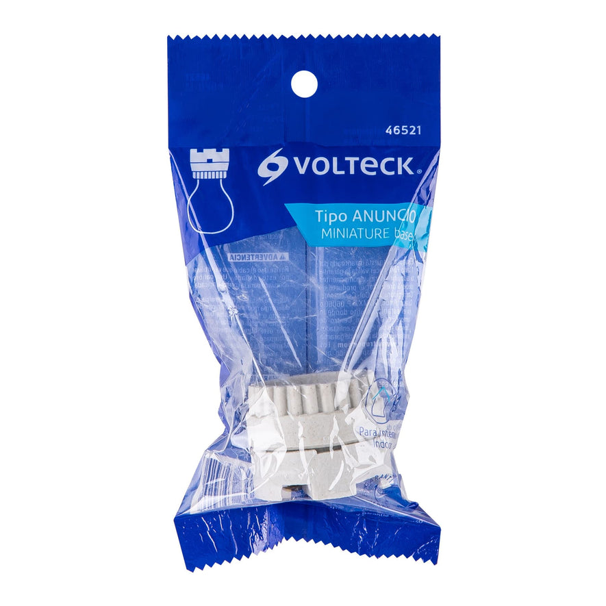 Portalámpara de porcelana, tipo anuncio, Volteck Caja con 10, 46521