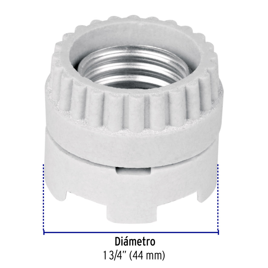 Portalámpara de porcelana, tipo anuncio, Volteck Caja con 10, 46521