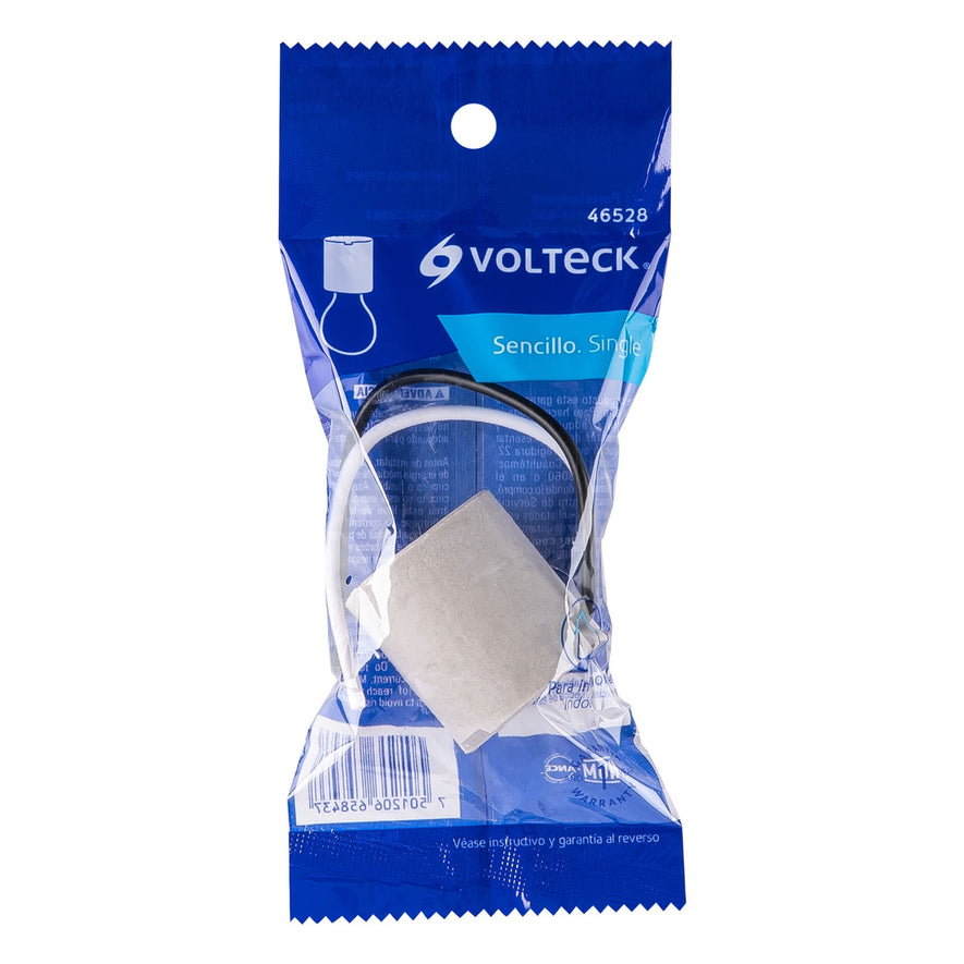 Portalámpara de porcelana, sencillo, Volteck Caja con 10, 46528