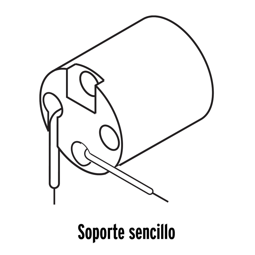 Portalámpara de porcelana, sencillo, Volteck Caja con 10, 46528