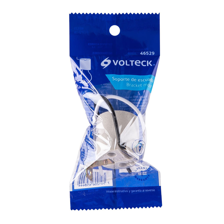 Portalámpara de porcelana, soporte tipo escuadra, Volteck Caja con 10, 46529