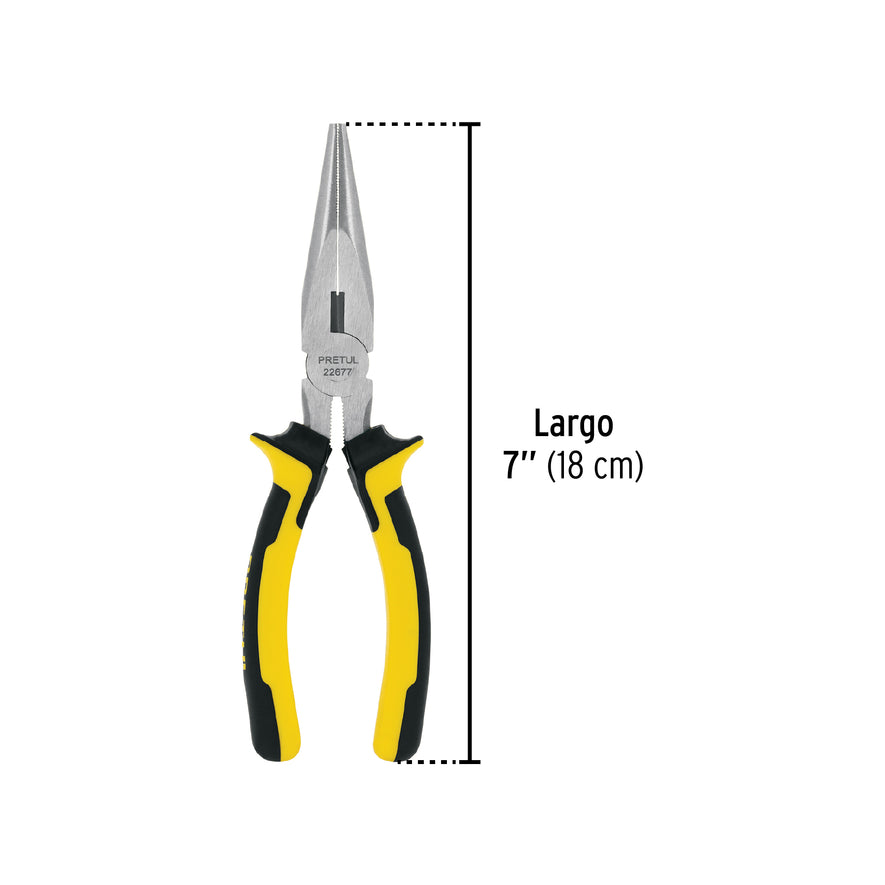 Pinza de punta y corte 7' mango Comfort Grip, Pretul Caja con 6, 22677
