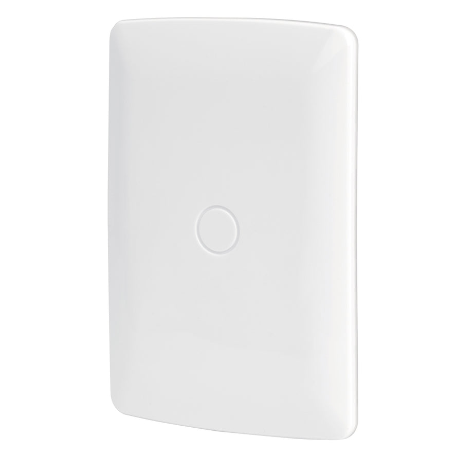 Placa de ABS, ciega, línea Italiana, color blanco, Volteck Caja con 12, 46141