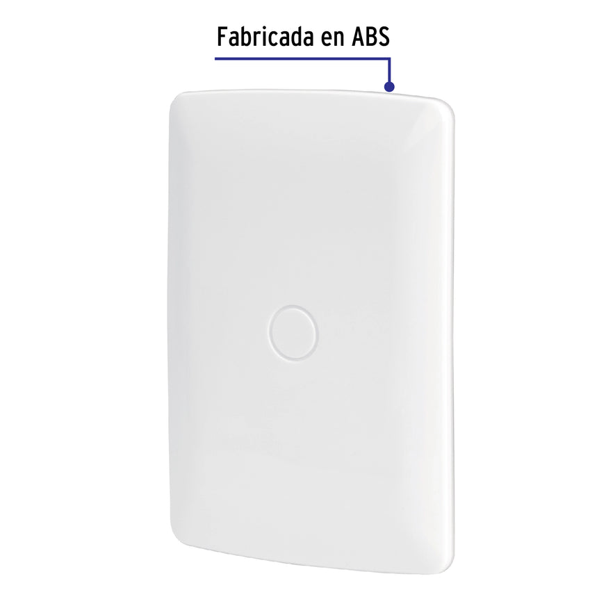 Placa de ABS, ciega, línea Italiana, color blanco, Volteck Caja con 12, 46141