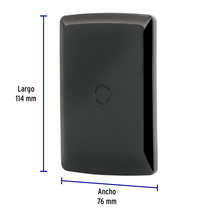 Placa ciega, Italiana, color negro, Volteck Caja con 12, 40139