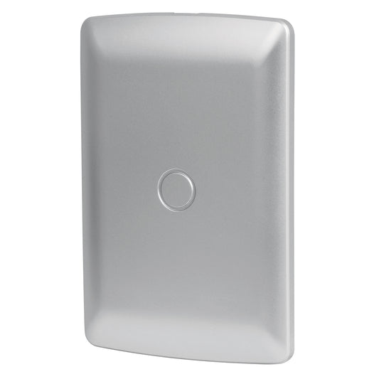 Placa de ABS ciega, línea italiana, color plata, Volteck Caja con 12, 46396