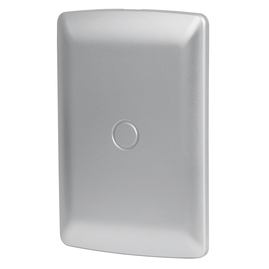 Placa de ABS ciega, línea italiana, color plata, Volteck Caja con 12, 46396