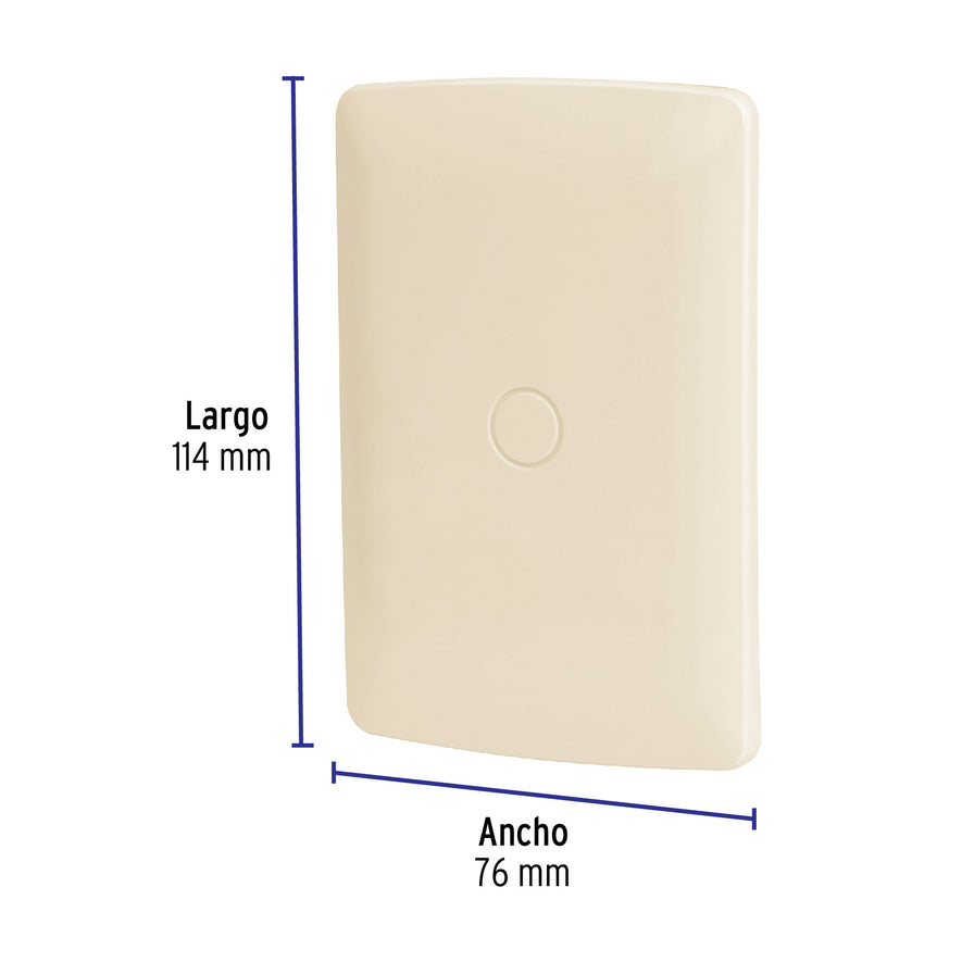 Placa de ABS ciega, línea Italiana, color marfil, Volteck Caja con 12, 46144