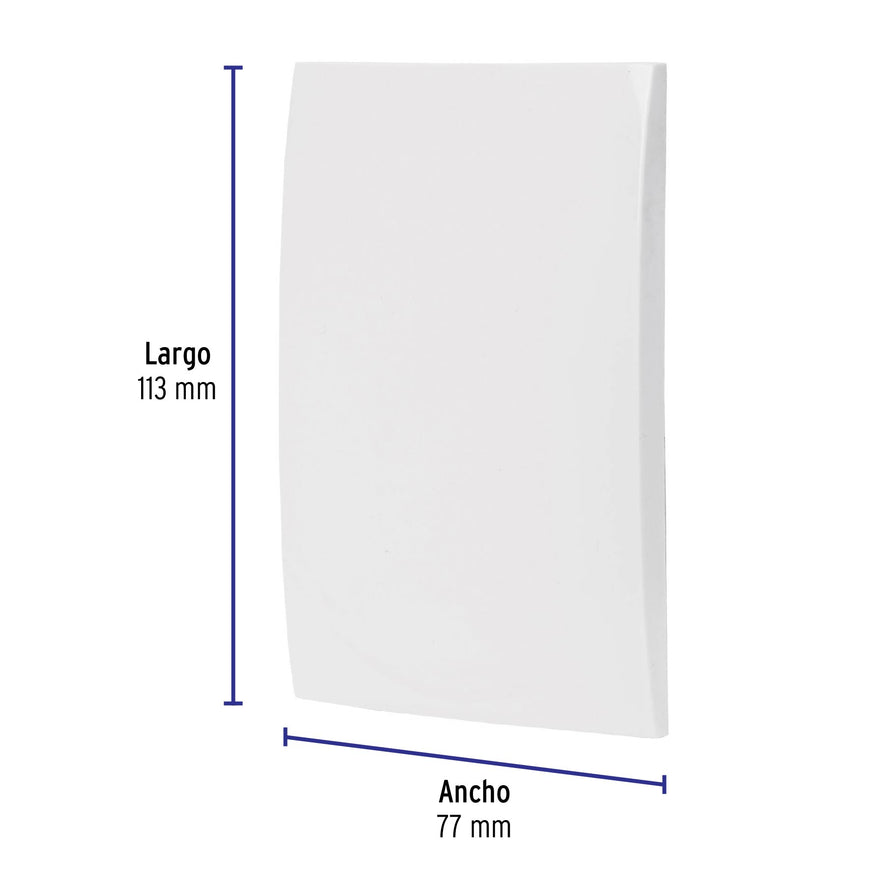 Placa de ABS ciega, línea Oslo, color blanco, Volteck Caja con 12, 48306