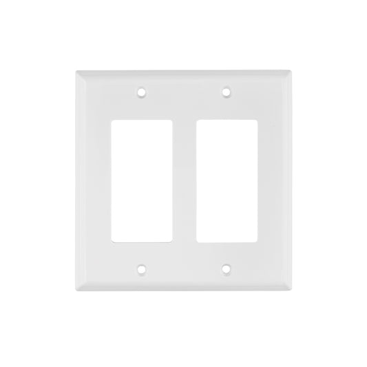 Placa 2 ventanas, de policarbonato, línea Classic, Volteck Caja con 10, 46419