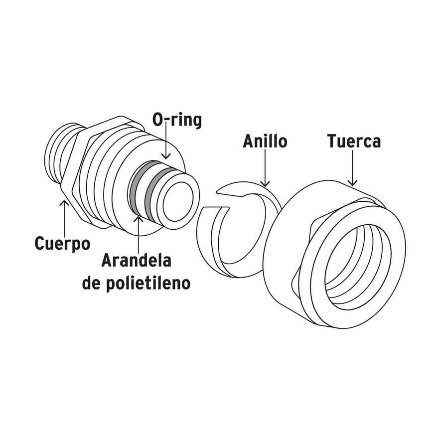 Codo oreja 90° para PEALPE, 1/2', con rosca hembra, Foset Caja con 4, 45931