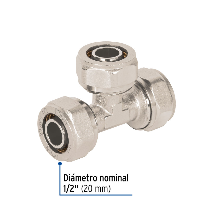 Tee para PEALPE, 1/2', Foset Caja con 4, 45928