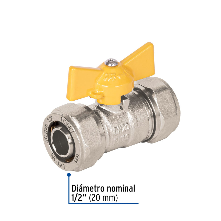 Válvula esfera para PE-AL-PE, 1/2', Foset Caja con 2, 45944
