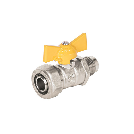 Válvula esfera para PE-AL-PE, 1/2'a flare 3/8', Foset Caja con 2, 45947