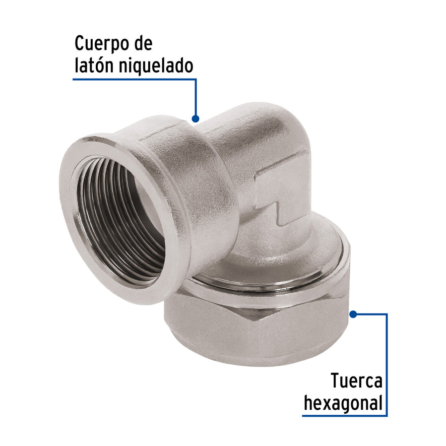 Codo 90° para PEALPE, 3/4', con rosca hembra, Foset Caja con 2, 45923
