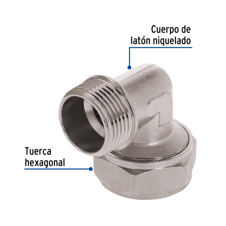 Codo 90° para PEALPE, 3/4', con rosca macho, Foset Caja con 2, 45926