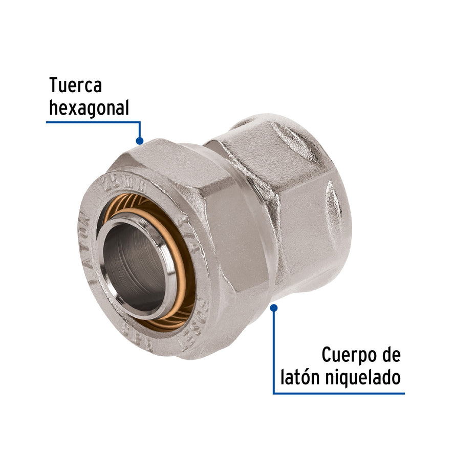 Conector para PEALPE, 3/4', con rosca hembra, Foset Caja con 2, 45934