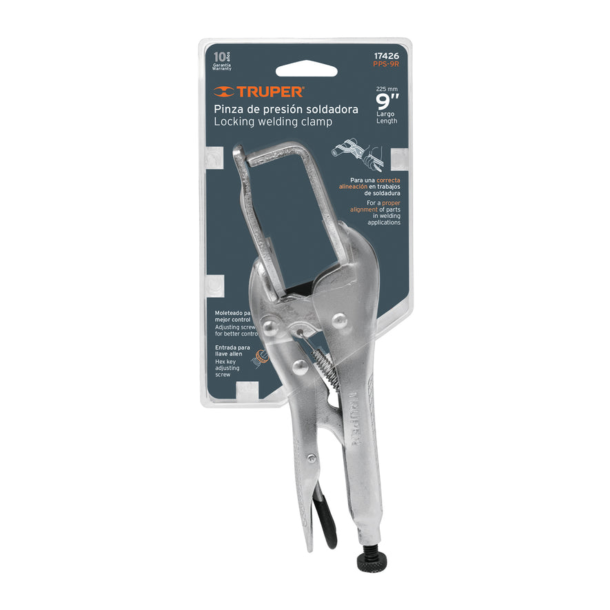 Pinza de presión 9' soldadora, Truper Caja con 3, 17426