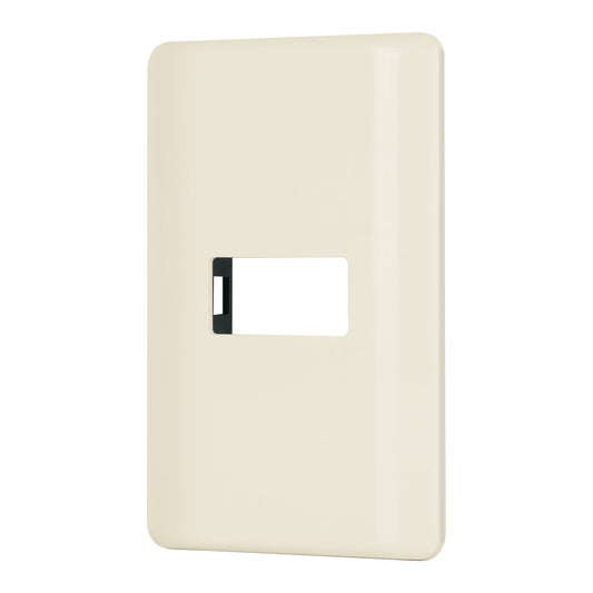 Placa 1 módulo, marfil, línea Volteck Basic Caja con 12, 27231