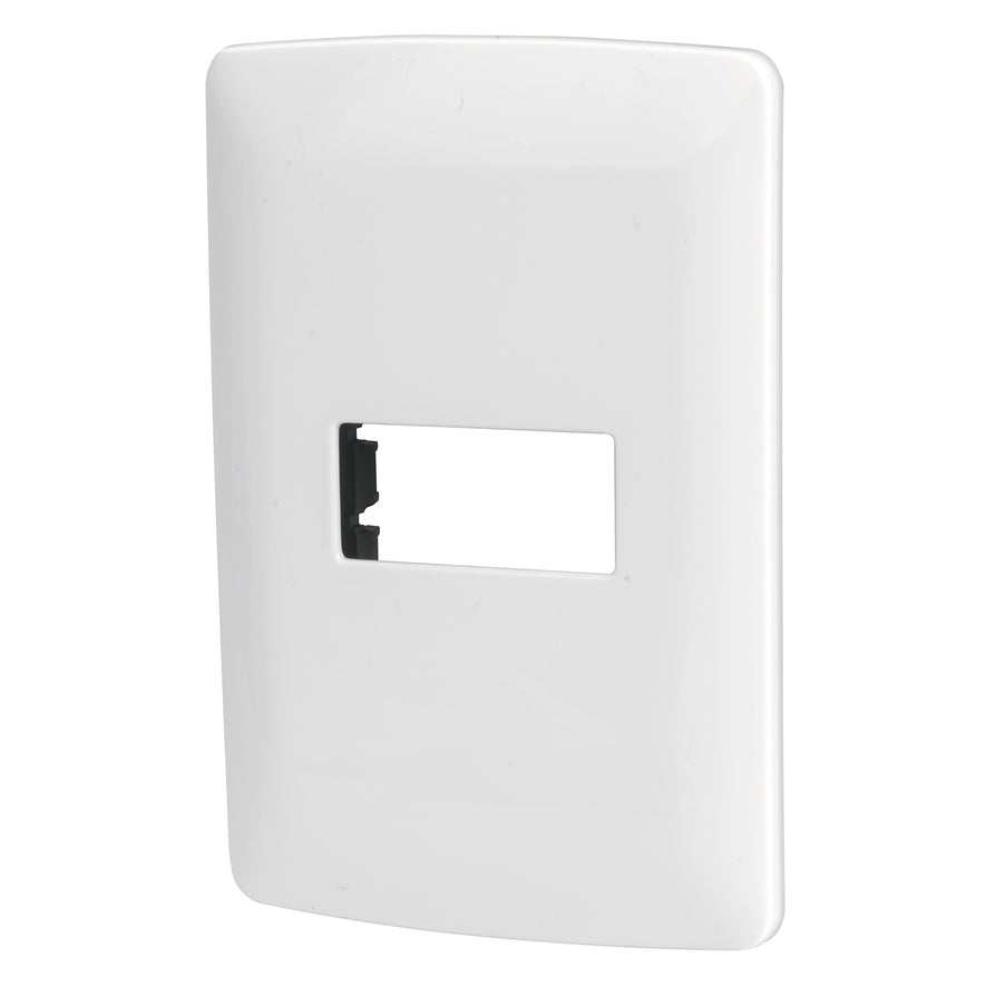 Placa 1 módulo de ABS, línea Italiana, color blanco, Volteck Caja con 12, 48134