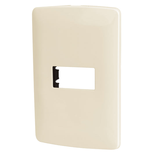 Placa 1 módulo de ABS, línea Italiana, color marfil, Volteck Caja con 12, 48088