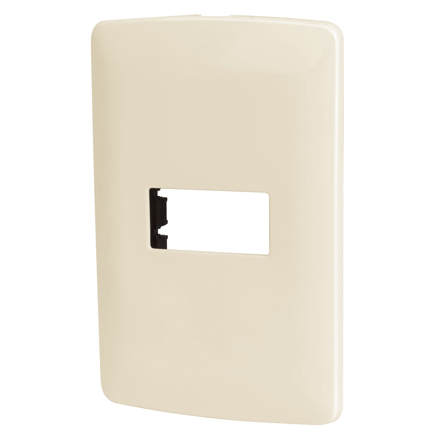 Placa 1 módulo de ABS, línea Italiana, color marfil, Volteck Caja con 12, 48088
