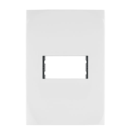 Placa 1 módulo de ABS, línea Oslo, color blanco, Volteck Caja con 12, 48303