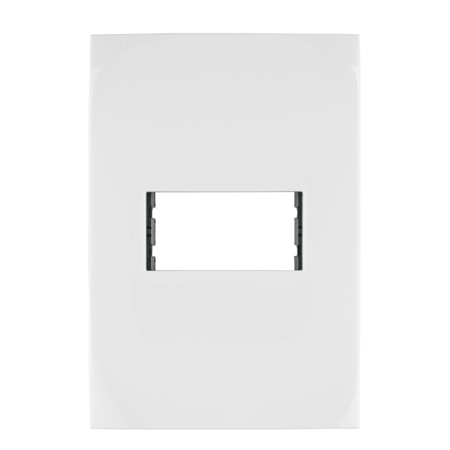 Placa 1 módulo de ABS, línea Oslo, color blanco, Volteck Caja con 12, 48303