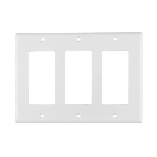 Placa 3 ventanas, de policarbonato, línea Classic, Volteck Caja con 10, 46420