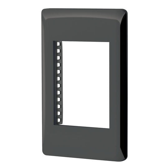 Placa negra de 1 ventana 3 módulos, línea Lisboa, Volteck Caja con 12, 47872