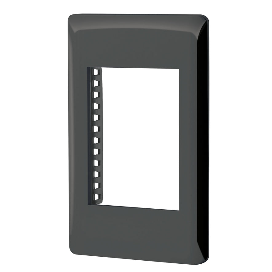 Placa negra de 1 ventana 3 módulos, línea Lisboa, Volteck Caja con 12, 47872