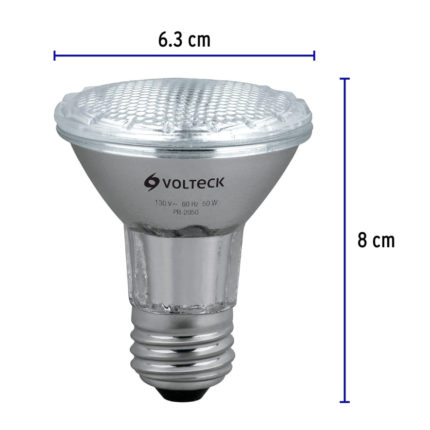 Lámpara de halógeno 50 W tipo PAR 20, en caja, Volteck Caja con 6, 47244