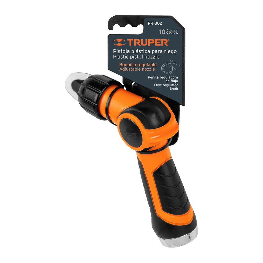 Pistola para riego 2 funciones plástica, boquilla regulable Caja con 4, 17480