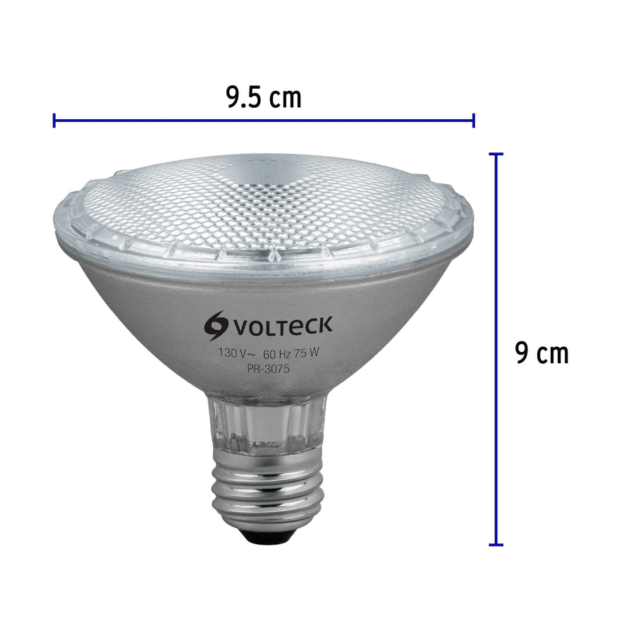 Lámpara de halógeno 75 W tipo PAR 30, en caja, Volteck Caja con 6, 47248